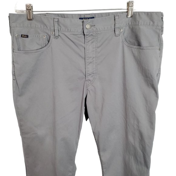 Polo Ralph Lauren Size 38/30 Pants Chinos Stretch Straight Leg Cotton Blend Gray - Picture 3 of 16